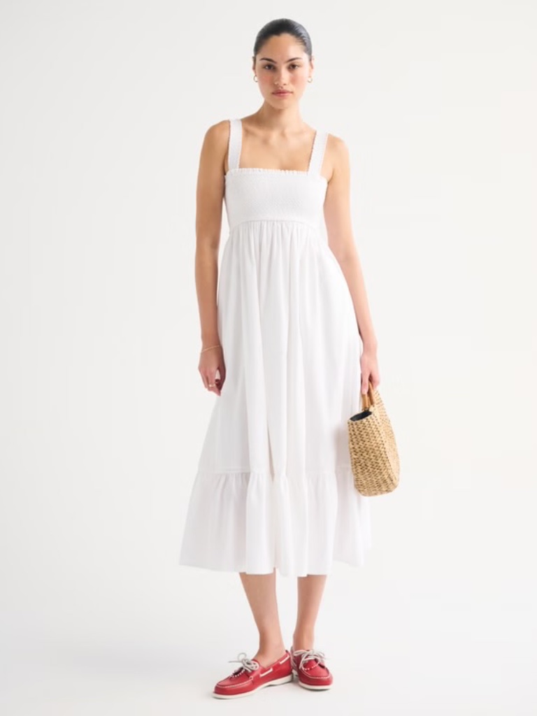 *New With Tags* A&F Sydney Smocked Convertible Midi Dress